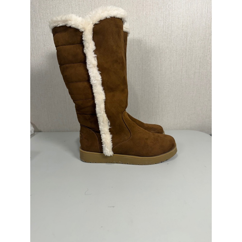 Makalu Raya Chestnut Brown Faux Fur Lined Tall Winter Boots Womens 8.5M